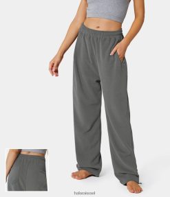 Halara נשים בפנים שרוך אלסטי מותן כיס צד כותנה מכנסי טרנינג רגליים רחבות XX0PF166 הַלבָּשָׁה מְקוֹרִי