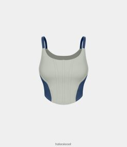 Halara נשים גופיית אימון קצוצה בצורת softlyzero ללא גב XX0PF1765 בגדים פעילים אפור ירקרק