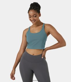 Halara נשים גופיית אימון racerback קצוצה XX0PF1758 בגדים פעילים קצת כחול