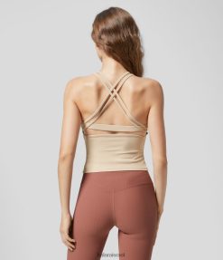 Halara נשים גופיית יוגה עם צוואר עגול ללא גב חתוך רצועות כפולות XX0PF1773 בגדים פעילים אנגורה