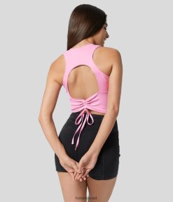 Halara נשים גופיית יוגה קצוצה עם שרוך קצוץ ללא גב softlyzero XX0PF1776 בגדים פעילים חוטם