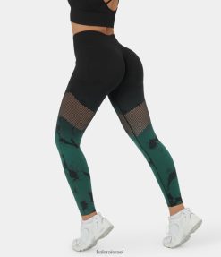 Halara נשים זרימה חלקה של חותלות יוגה עם מותן גבוה גזרה קצובה XX0PF1468 בגדים פעילים צבע עניבה ירוק כהה