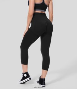 Halara נשים זרימה חלקה של תחתיות מותן גבוהות להרמת יוגה קפרי חותלות XX0PF1456 בגדים פעילים שָׁחוֹר