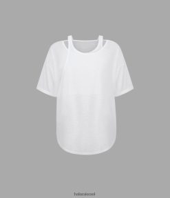 Halara נשים חולצת ספורט יוגה רגועה 2 ב-1 מכפלת מעוקלת XX0PF1920 בגדים פעילים מְקוֹרִי