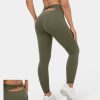 Halara נשים חותלות יוגה 7/8 בגזרה מעוותת בגזרה גבוהה של softlyzero XX0PF1476 בגדים פעילים דשא אפור ירוק
