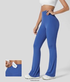 Halara נשים חותלות יוגה מתלקחות באורך מלא עם כיס אחורי גבוה מותן softlyzero XX0PF367 בגדים פעילים כחול יפהפה