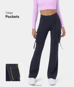 Halara נשים חותלות עבודה עם דש צד עם מותניים גבוהים XX0PF244 בגדים פעילים כחול חצות