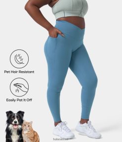 Halara נשים חותלות עמידות לשיער חיות מחמד patitoff בעלות מותן גבוה XX0PF1505 בגדים פעילים תכלת בהיר