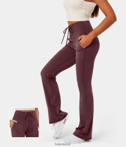 Halara נשים חותלות קטיפה softlyzero עם שרוך גבוה עם שרוך כיס עמוק XX0PF309 בגדים פעילים מְקוֹרִי