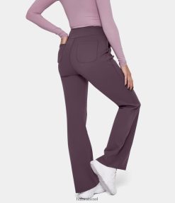 Halara נשים חותלות רגילות עם כיס צד בעל מותן גבוה XX0PF346 בגדים פעילים ערב חשוך סגול