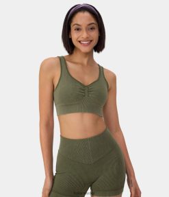 Halara נשים חזיית ספורט יוגה עם תמיכה בינונית בזרימה חלקה XX0PF1614 בגדים פעילים מְקוֹרִי