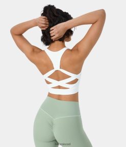 Halara נשים חזיית ספורט יוגה עם תמיכה נמוכה ללא גב XX0PF1577 בגדים פעילים לבן