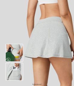 Halara נשים חצאית 2-in-1 כיס צדדי עם ג'קארד מגניב מגע מגניב מיני פיקקלבול XX0PF661 בגדים פעילים צבע עניבה אפור תכלת