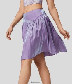 Halara נשים חצאית מזדמנת ברקמת כיס צד עם רוכסן בלתי נראה משופשף באמצע עלייה XX0PF567 הַלבָּשָׁה רַפּסוֹדִיָה