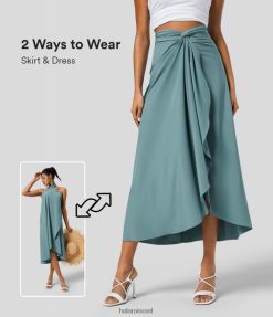 Halara נשים חצאית נופש עטופה מעוותת וגבוהה ומתייבשת במהירות XX0PF519 הַלבָּשָׁה מְקוֹרִי