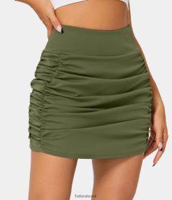 Halara נשים חצאית פעילות פשוטה עם כיס צד מרוטש באמצע העלייה היומיומית 2 ב-1 XX0PF585 בגדים פעילים ספגנום