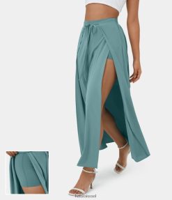 Halara נשים חצאית קז'ואל קז'ואל 2 ב-1 מקסי קז'ואל מהיר ייבוש מהיר XX0PF700 הַלבָּשָׁה כחול מינרלי