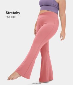 Halara נשים כיס אחורי מוצלב עם מותן גבוה בתוספת גודל חותלות סופר מתלקחות XX0PF334 בגדים פעילים ורוד סוכריות