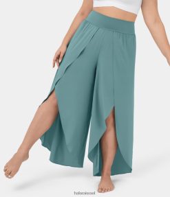 Halara נשים כיס חגורת מותן גב ורוח קלה, פאלאצו מפוצלת רגל רחבה, ייבוש מהיר, קז'ואל קז'ואל במידות גדולות XX0PF2119 תחתונים כחול מינרלי