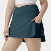 Halara נשים כיס צד מוצלב אוורירי softlyzero יומיומי 2 ב-1 טניס מגע מגניב בגודל חצאית צלול XX0PF504 תחתונים דיו ירוק