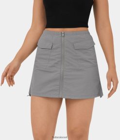 Halara נשים כיס צד עם רוכסן עלייה בינונית שרוך חצאית מיני קז'ואל XX0PF248 הַלבָּשָׁה מזג אוויר רטוב