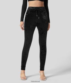 Halara נשים כיס צד עם שרוך מותן גבוה באורך מלא קטיפה מזדמנים XX0PF95 בגדים פעילים שָׁחוֹר