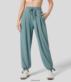 Halara נשים כיס צד עם שרוך עם שרוך מותן קליל ומתייבש במהירות מזדמנים XX0PF67 הַלבָּשָׁה כחול אבן