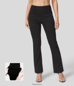 Halara נשים כיס צד צדדי קסום קסום ג'ינס סריג קז'ואל בגזרת מגפיים נמתחת XX0PF1360 הַלבָּשָׁה ג'ינס שחור