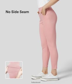 Halara נשים כיס צד קסום מותן גבוה שטוף צבעוני סריג נמתח ג'ינס קז'ואל 7/8 חותלות XX0PF1396 הַלבָּשָׁה ג'ינס אדום חמניות