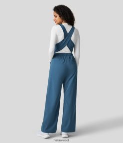 Halara נשים כיס קדמי מתכוונן רוכסן שרוכסן לטיולים XX0PF2109 הַלבָּשָׁה אפר כחול