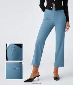 Halara נשים כיסי רוכסן גבוהים עם רגליים ישרות דקיקים XX0PF441 הַלבָּשָׁה תכלת בהיר