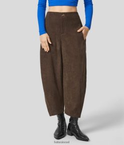 Halara נשים כפתור מותן גבוה בכיס צד קורדרוי ריצה קלה XX0PF56 הַלבָּשָׁה דמיטאסה