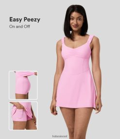 Halara נשים מחוך משופשף ללא גב 2 ב-1 כיס מיני יוגה אקטיבי שמלה מהדורת פיזי קלה XX0PF844 בגדים פעילים חוטם