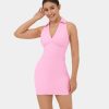 Halara נשים מחוך צווארון קטיפה softlyzero ללא שרוולים bodycon mini pickleball שמלה אקטיבית XX0PF947 בגדים פעילים חוטם