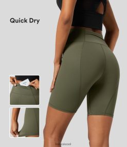 Halara נשים מכנסי אופנוענים אימון מהיר יבש עם מותניים גבוהים 7 אינץ' XX0PF1436 בגדים פעילים מְקוֹרִי