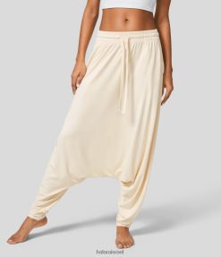 Halara נשים מכנסי הרמון יוגה עם שרוך צד נמוך XX0PF481 בגדים פעילים לבן עתיק