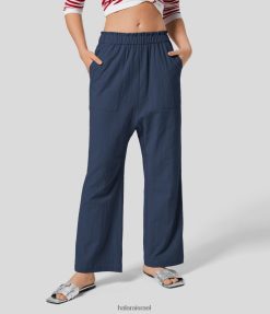 Halara נשים מכנסי הרמון כותנה נופש עם כיסים מרובים XX0PF484 הַלבָּשָׁה סמל כחול