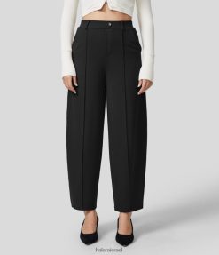 Halara נשים מכנסי חליפת עבודה בתפר קדמי בגזרה גבוהה XX0PF414 הַלבָּשָׁה שָׁחוֹר