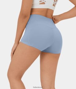 Halara נשים מכנסי יוגה אופנועים קצרים עם קטיפה softlyzero 2 אינץ' XX0PF1441 בגדים פעילים כחול אפור בהיר