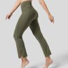 Halara נשים מכנסי יוגה באורך קטיפה softlyzero עם מותן גבוה בכיס צד מפוצל XX0PF467 בגדים פעילים דשא אפור ירוק