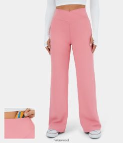 Halara נשים מכנסי יוגה מוצלבים עם מותן גבוה בכיס אחורי XX0PF132 בגדים פעילים מְקוֹרִי