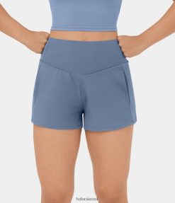 Halara נשים מכנסי יוגה קצרים 2 ב-1 בגזרת V בצורת חגורת מותן גבוהה 2.5 אינץ' XX0PF1274 בגדים פעילים אינסוף