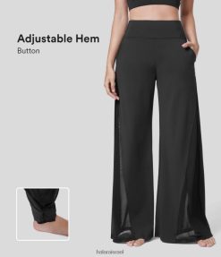 Halara נשים מכנסי עבודה בכיס צד עם מותן גבוה ניגודיות רשת מתכווננת בכפתור XX0PF431 הַלבָּשָׁה נעל טפח