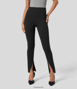 Halara נשים מכנסי עבודה מפוצלים קדמיים בגזרה גבוהה XX0PF417 בגדים פעילים שָׁחוֹר