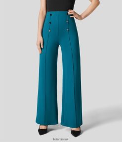 Halara נשים מכנסי עבודה עם כפתור מותן גבוה XX0PF118 הַלבָּשָׁה צהבהב קריסטל