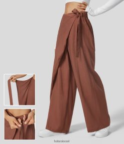 Halara נשים מכנסי פשתן מזדמנים בכיס צד עם מותן גבוה XX0PF449 הַלבָּשָׁה סירופ מייפל