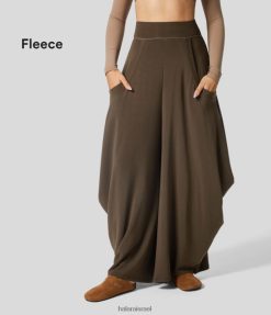 Halara נשים מכנסי צמר קז'ואל עם רגליים רחבות בעלות כיסים מרובים XX0PF186 בגדים פעילים מְקוֹרִי