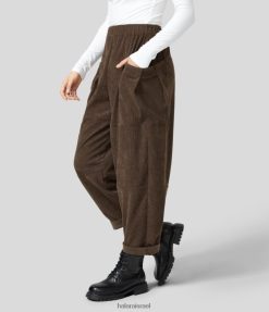 Halara נשים מכנסי קורדרוי בכיס צד עם מותן גבוה XX0PF466 הַלבָּשָׁה דמיטאסה