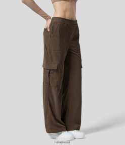 Halara נשים מכנסי קורדרוי קז'ואל קז'ואל עם כיסים מרובים XX0PF253 הַלבָּשָׁה דמיטאסה