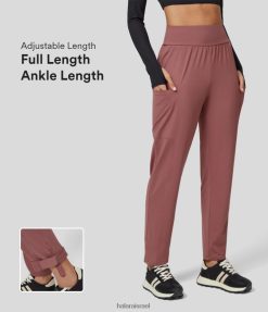 Halara נשים מכנסי קז'ואל מתכווננים בכיס צד עם מותן גבוה XX0PF17 הַלבָּשָׁה ורד בהיר אדום